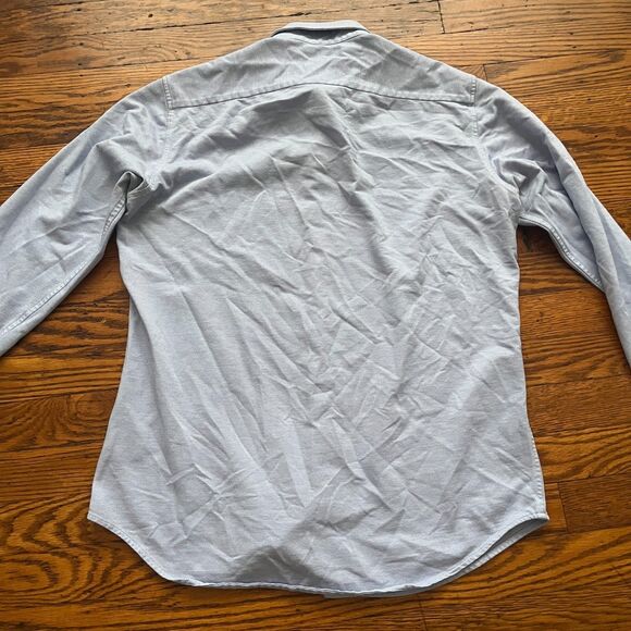 Uniqlo Men's S Slim Fit Light Blue Oxford Button Down Long Sleeve Shirt - Picture 5 of 5